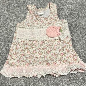 Haute baby floral dress with tulle bottom‎ hem 12 months